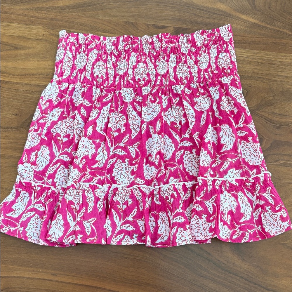 ASPIGA Emani Organic Cotton Smocked Waist Mini Tiered Skirt Size XS - Picture 6 of 11